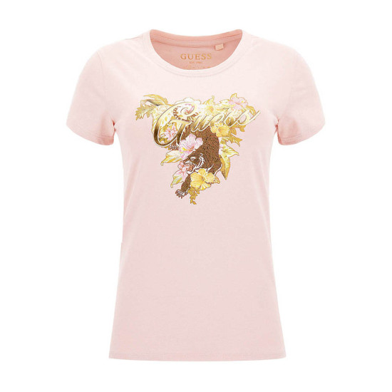 Guess Γυναικεία κοντομάνικη μπλούζα Hibiscus Logo T-Shirt